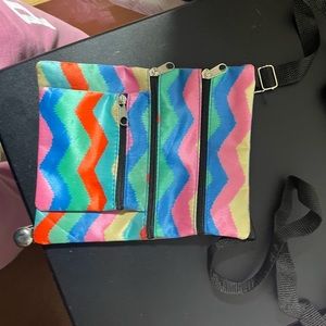 Multi color chevron crossbody bag